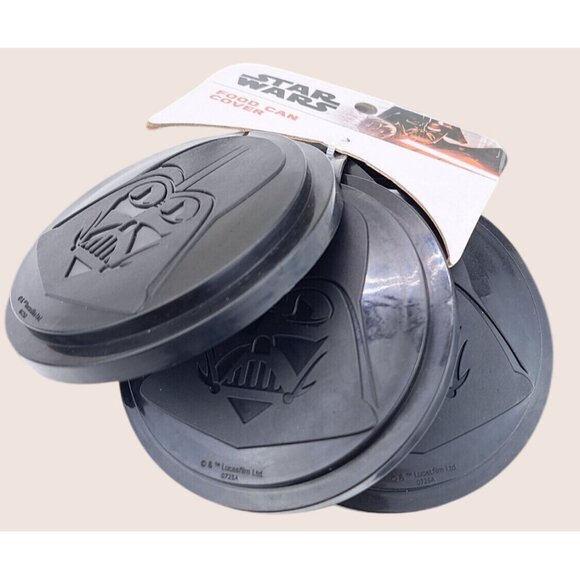 Star Wars Darth Vader 3 Food Can Covers Lid For Pet Or Human Food Storage Disney - Picture 3 of 5